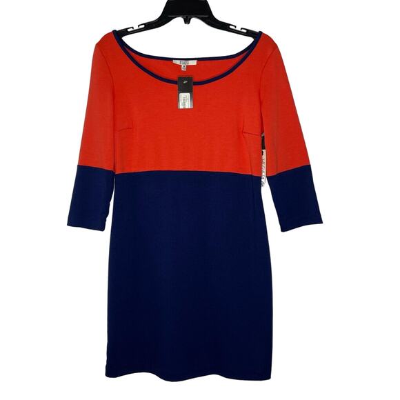 BB Dakota Red & Navy Colorblock Dress Size M NWT Women's - Picture 1 of 11